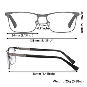 Anti Blue Light Blocking Reading Glasses Men Women Business Metal Frame Resin Prescription Glasses Lenses Eyewear +1.0~4.0