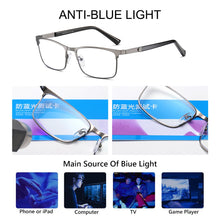 Load image into Gallery viewer, Anti Blue Light Blocking Reading Glasses Men Women Business Metal Frame Resin Prescription Glasses Lenses Eyewear +1.0~4.0