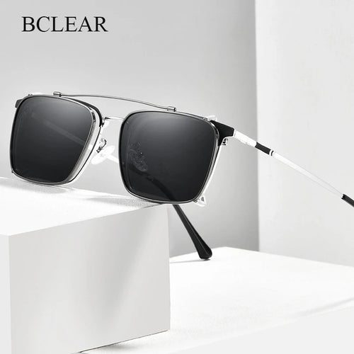 BCLEAR  Polarized Sunglasses Men Women Magnetic Clip On Glasses Alloy Optical Prescription Eyeglass Frames Clip Sun Lens