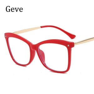 Big Frame Glasses For Women Oversized TR90 Anti Blue Light Blocking Eyeglasses Ladies Transparent Optical Spectacle