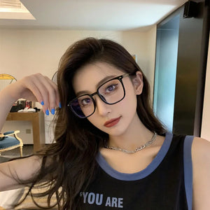 Blue Light Blocking Frame Glassess Men Women Square Shape Style Women's Glasses Frame Rivets Decoration Eye Glasses