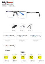 Carica l&#39;immagine nel visualizzatore di Gallery, Brightzone Anti Blue Light Computer Glasses Anti Eye Eyestrain Clear Lens TR90 Metal Frame for Men Women light Blocking Eyewear