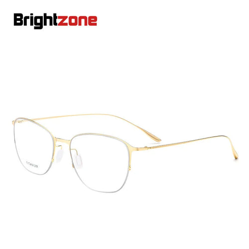 Brightzone Men Women Titanium Alloy Square Glasses Frame Exquisite Gold Wire Spectacle Frame Match Myopia Optics Eyeball