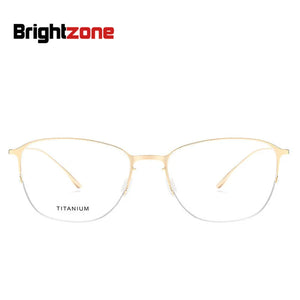 Brightzone Uomo Donna Montatura per occhiali quadrati in lega di titanio Montatura per occhiali in filo d'oro squisito abbinata al bulbo oculare dell'ottica miopia