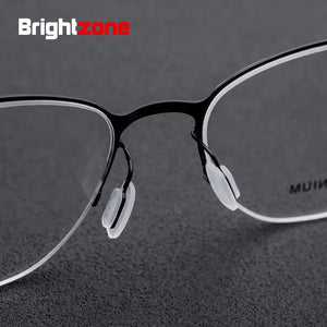 Brightzone Men Women Titanium Alloy Square Glasses Frame Exquisite Gold Wire Spectacle Frame Match Myopia Optics Eyeball