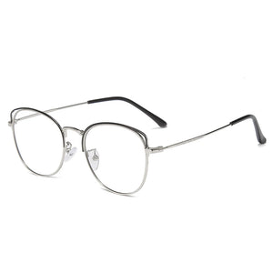 Cat Eyes Blue Ray Blocking Metal Glasses Men Women Anti Blue Light Computer Goggles Myopia Prescription Vintage Glass Frames