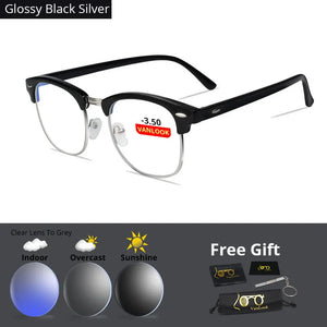 Chameleon Glasses For Myopia Anti Blue Ray Glare for Men Women Shortsighted Square Optical Spectacles Frames Prescription Frame