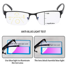 Load image into Gallery viewer, Classic Half Frame Progressive Multifocus Reading Glasses Men &amp; Women Blue Light Blocking Presbyopia Glasses