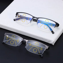 Load image into Gallery viewer, Classic Half Frame Progressive Multifocus Reading Glasses Men &amp; Women Blue Light Blocking Presbyopia Glasses