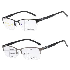 Classic Half Frame Progressive Multifocus Reading Glasses Men & Women Blue Light Blocking Presbyopia Glasses