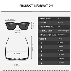 Classic Polarized Sunglasses Men Women Brand Designer Driving Square Frame Sun Glasses Goggle Shades Eyewear UV400 Gafas De Sol