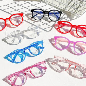 DYTYMJ Kid Glasses Frame Round Eye Glasses Anti-blue Light Glasses for Kids Student Eyeglasses Child Goggle Cute Pink Espejuelos