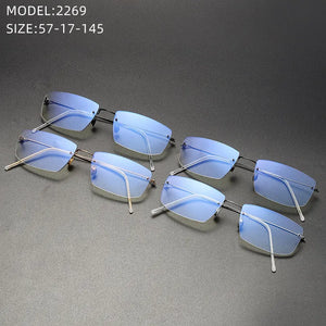 Denmark Brand Screwless Glasses Frame Titanium Rimless Men Ultralight Prescription Eyeglasses Women Optical Blue Light Eyewear