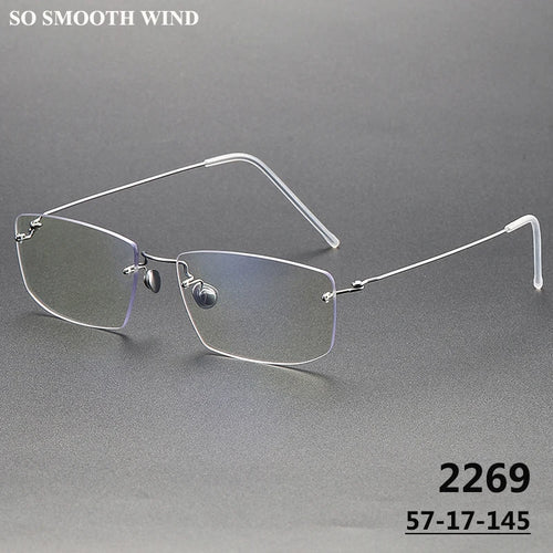 Denmark Brand Screwless Glasses Frame Titanium Rimless Men Ultralight Prescription Eyeglasses Women Optical Blue Light Eyewear