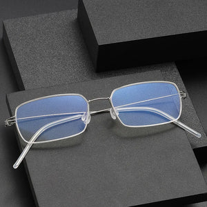 Denmark Brand Screwless Pure Titanium Glasses Frame Men Square Ultralight Prescription Eyeglasses Women Optical Myopia Eyewear