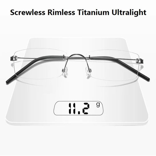 Denmark Style Prescription Rimless Men Glasses Frame Ultralight Titanium Screwless Eyeglasses Women Anti Blue Light Lenses 2120