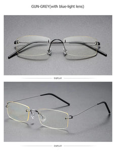 Denmark Style Prescription Rimless Men Glasses Frame Ultralight Titanium Screwless Eyeglasses Women Anti Blue Light Lenses 2120