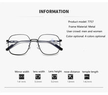 Load image into Gallery viewer, Elbru 0-1-1.5-2-3-4-5 Myopia Glasses Women Men Anti Blue Light Metal Nearsighted Eyeglasses Ultralight Big Frame Myopic Eyewear