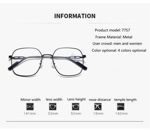 Elbru 0-1-1.5-2-3-4-5 Myopia Glasses Women Men Anti Blue Light Metal Nearsighted Eyeglasses Ultralight Big Frame Myopic Eyewear