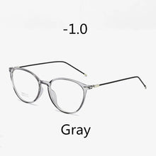 Carica l&#39;immagine nel visualizzatore di Gallery, Elbru Ultralight Cat Eye Myopia Glasses Women&amp;Men TR90 Transparent Frame Finished Nearsighted Goggles Diopter -0.5~6.0