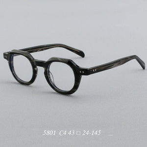 F·DRACON  2024 Plate Glasses Frame Retro Round Men's Glasses Frame High Quality Optical Prescription Women's Glasses Frame 5801