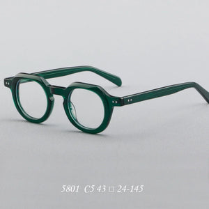 F·DRACON  2024 Plate Glasses Frame Retro Round Men's Glasses Frame High Quality Optical Prescription Women's Glasses Frame 5801