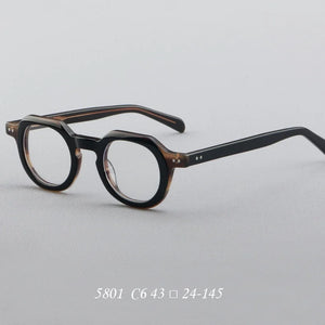 F·DRACON  2024 Plate Glasses Frame Retro Round Men's Glasses Frame High Quality Optical Prescription Women's Glasses Frame 5801