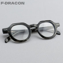 Carica l&#39;immagine nel visualizzatore di Gallery, F·DRACON  2024 Plate Glasses Frame Retro Round Men&#39;s Glasses Frame High Quality Optical Prescription Women&#39;s Glasses Frame 5801