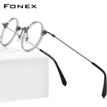 Carica l&#39;immagine nel visualizzatore di Gallery, FONEX Acetate Titanium Glasses Frame Men   Retro Round Prescription Eyeglasses Women Optical Spectacles Eyewear F85673