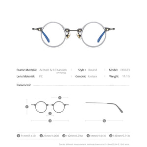 FONEX Acetate Titanium Glasses Frame Men   Retro Round Prescription Eyeglasses Women Optical Spectacles Eyewear F85673