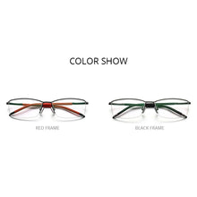 Load image into Gallery viewer, FONEX Pure Titanium Eyeglasses Frames Men Half Square Myopia Optical Prescription Glasses   Semi Rimless Eyewear F1015