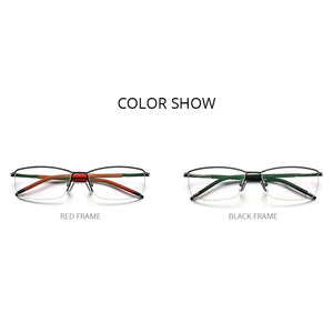 FONEX Pure Titanium Eyeglasses Frames Men Half Square Myopia Optical Prescription Glasses   Semi Rimless Eyewear F1015