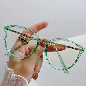 Anti Blue Light Glasses Frames Women Computer Eyewear Popular Cat Eye Glasses Eyeglasses Lady Clear Optical Frame Goggle