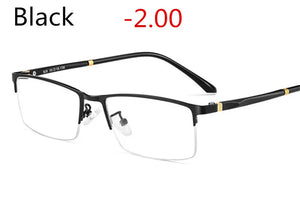 Business Myopia  Titanium Frame HD Resin Finished Myopia Glasses Men Women Optical Shortsighted Eyeglasses-1.00 To -5.00