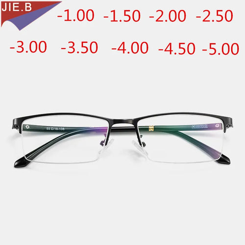 Business Myopia  Titanium Frame HD Resin Finished Myopia Glasses Men Women Optical Shortsighted Eyeglasses-1.00 To -5.00