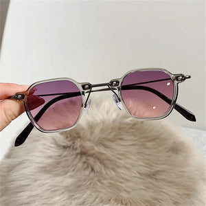 Women Sun Glasses Rectangle Metal Small Frame Sunglasses Retro Classic Streetwear Eyeglasses Lady Cat Eyeglasses