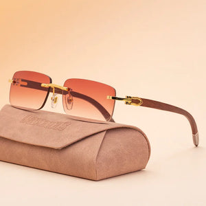 Fashionable sunglasses for men's frameless sunglasses for men's trendy wooden optical frames    Brand