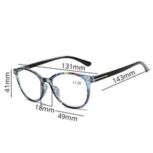 Load image into Gallery viewer, Floral Cat&#39;s Eye Reading Glasses with Diopters Women&#39;s Spectacles Degree Eyeglasse Frame for Sight +1.0 +1.5 2.0 2.5 3.0 3.5 4.0