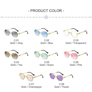 Frameless Polygon Sunglasses Women High Quality Square Metal Gold Male Rimless Sun Glasses for Men 2022 Green Blue Brown UV400