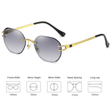 Carica l&#39;immagine nel visualizzatore di Gallery, Frameless Polygon Sunglasses Women High Quality Square Metal Gold Male Rimless Sun Glasses for Men 2022 Green Blue Brown UV400