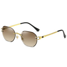 Load image into Gallery viewer, Frameless Polygon Sunglasses Women High Quality Square Metal Gold Male Rimless Sun Glasses for Men 2022 Green Blue Brown UV400