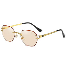 Load image into Gallery viewer, Frameless Polygon Sunglasses Women High Quality Square Metal Gold Male Rimless Sun Glasses for Men 2022 Green Blue Brown UV400