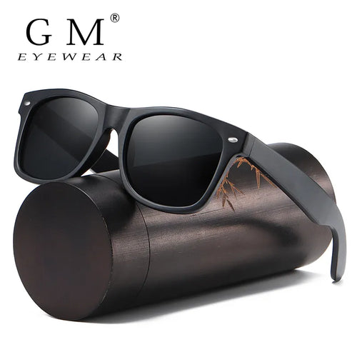 GM Polarized Sunglasses 100% Natural Wooden Sunglasses Frame Bamboo Black sun glasses Men /Eomen   Vintage Sunglasses UV400