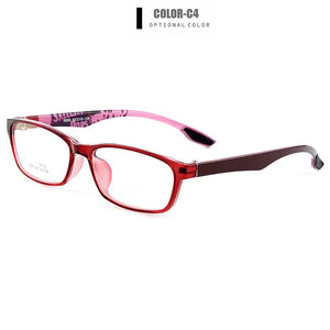 Gmei Optical Donna Rettangolare Urltra-Light TR90 Montatura per occhiali da vista con montatura completa Montature per occhiali miopia da uomo 5 colori M5055