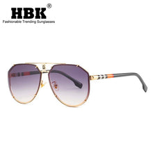 Load image into Gallery viewer, HBK Punk Rimless Sunglasses Men   Brand Steampunk Oval Frameless Sun Glasses for Male Metal Frame Stripe Legs Shade Eyewear