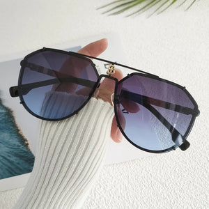 HBK Punk Rimless Sunglasses Men   Brand Steampunk Oval Frameless Sun Glasses for Male Metal Frame Stripe Legs Shade Eyewear