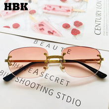 Carica l&#39;immagine nel visualizzatore di Gallery, HBK Rimless Wholesale Sunglasses Women Retro Square Frameless Sun Glasses Male In Bulk Vendor Sun Glasses For Men Fashion