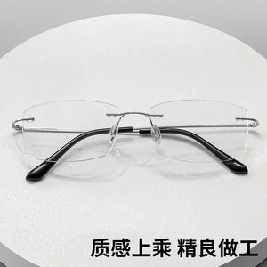 KDX8161 Anti-blue light trend ultra-light beta titanium rimless glasses frame, square optical myopia frame men's model