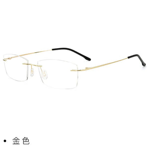 KDX8161 Anti-blue light trend ultra-light beta titanium rimless glasses frame, square optical myopia frame men's model