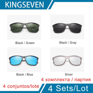 KINGSEVEN 4PCS Favorable Price Sunglasses Men Polarized Protection Aluminum Frame Oculos De Sol  Travel Outdoor Sports